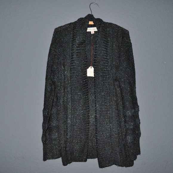 053 NWT KNOX ROSE Blue Sparkle Cardigan Sweater sz M Women's - Picture 3 of 5